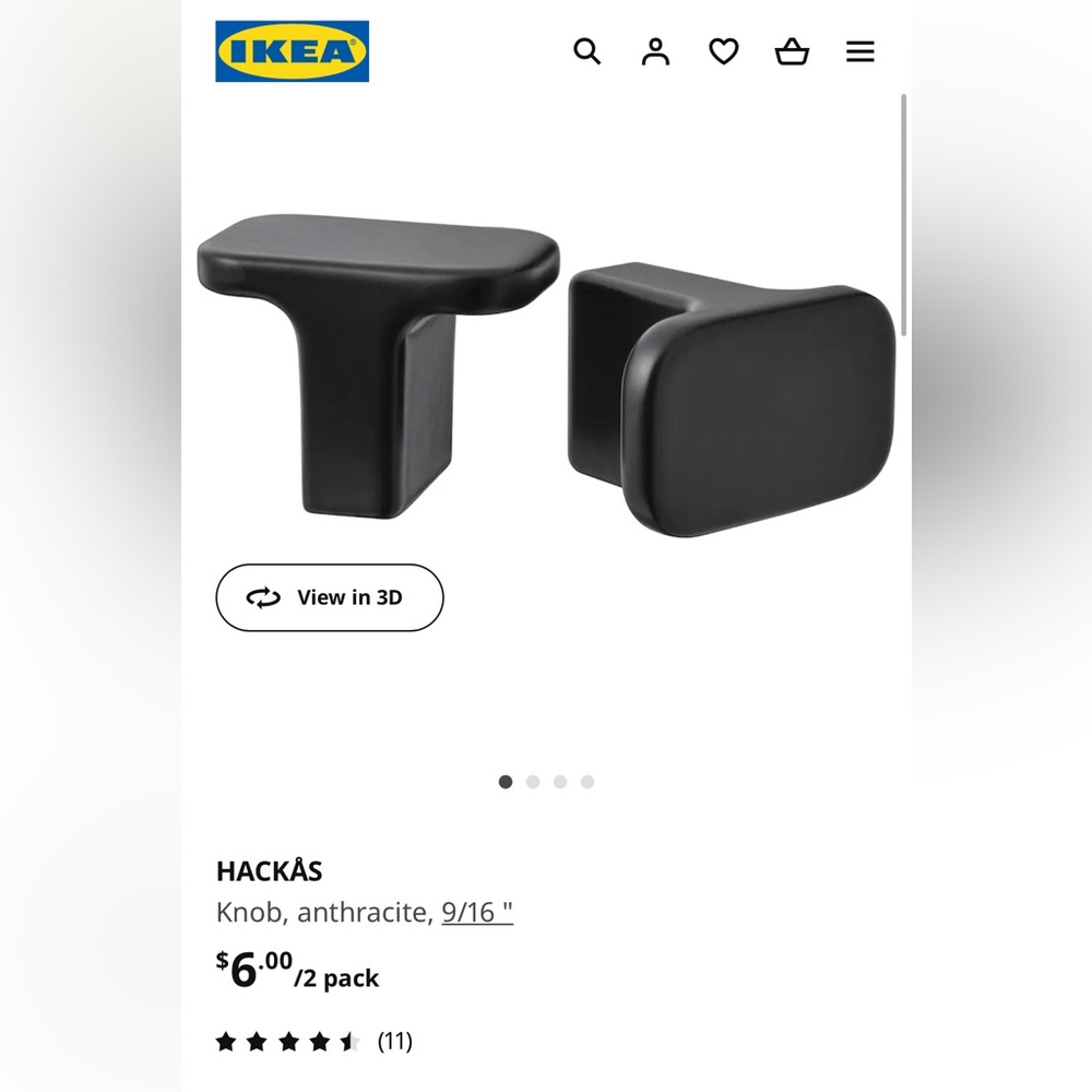 IKEA Hackas drawer knobs